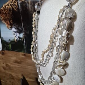 Anthology Clear Beads Mother Of Pearl Necklace